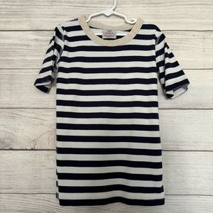 Hanna Andersson Boys Stripped Shirt Blue & White Short Sleeve Crew Neck T - US10